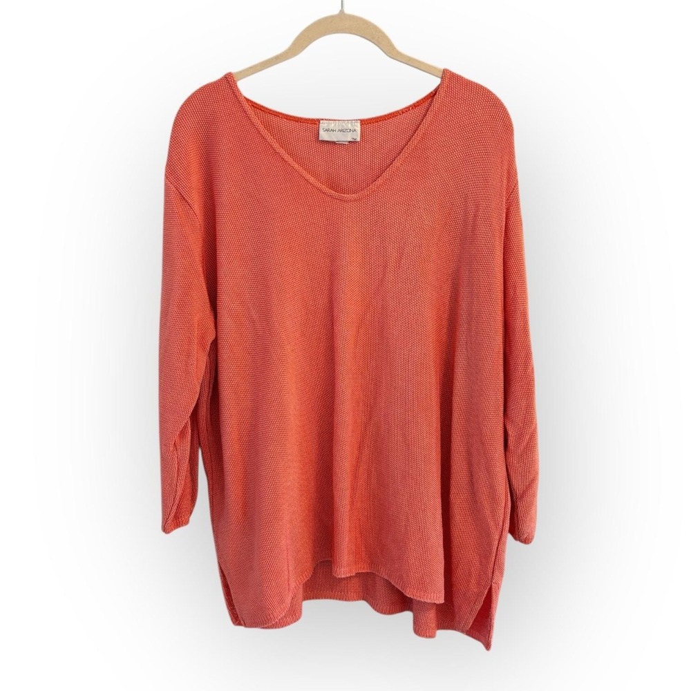 Vintage Sarah Arizona Knit Sweater Womens‎ 2X Orange Peach Beach Classic